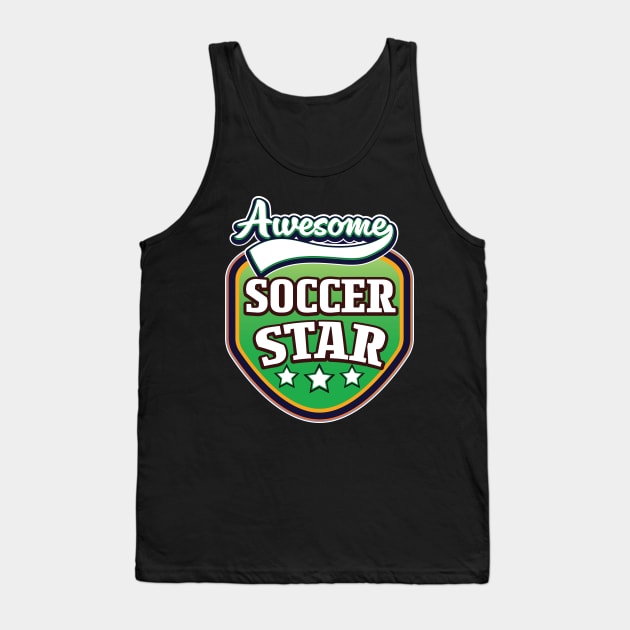 Awesome Soccer Star logo Tank Top by nickemporium1